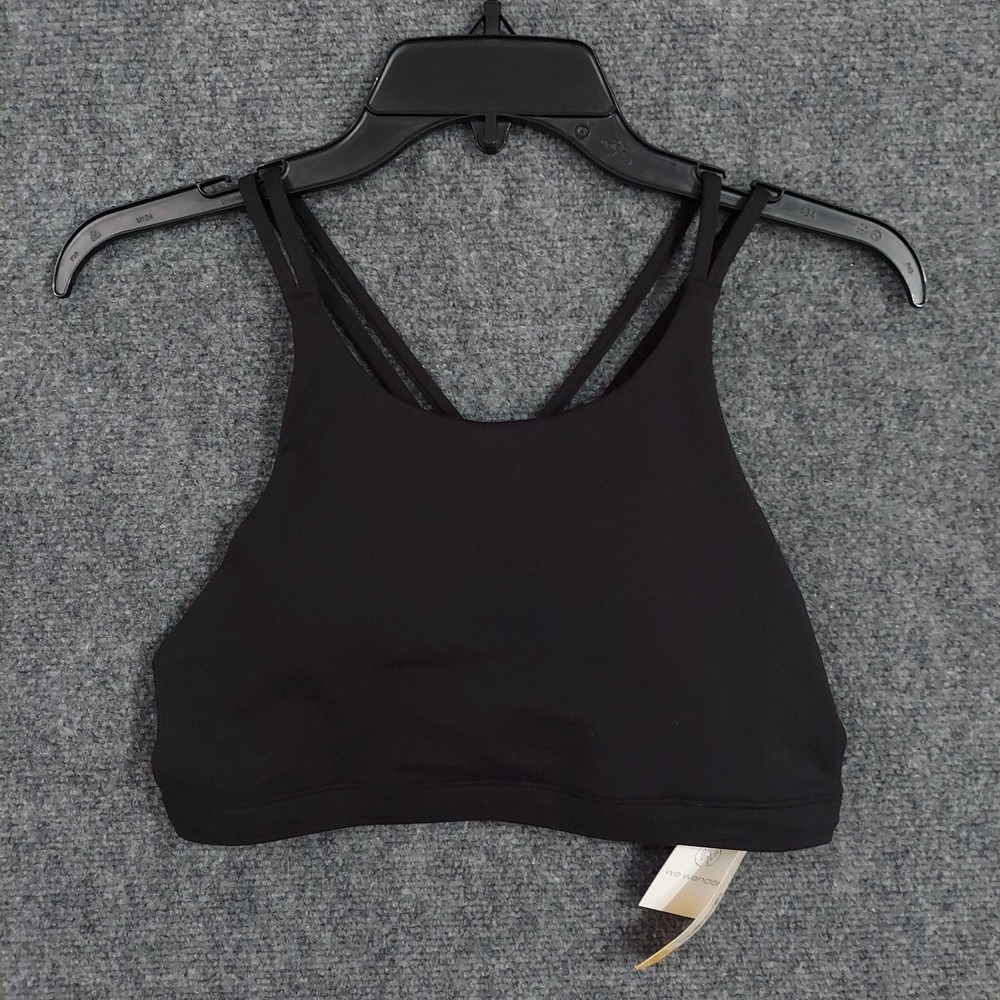 NEW We Wander Bra Womens XL 16-18 Black Criss Cross Sports Wireless Lined Active
